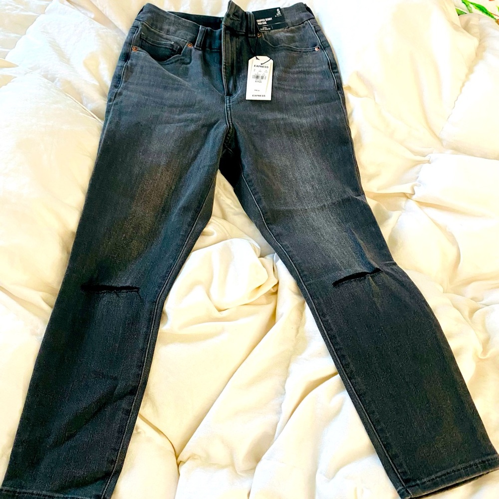 Express cropped skinny high rise ultra hyper stretch size Small